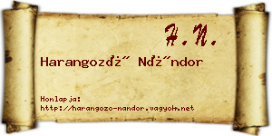 Harangozó Nándor névjegykártya